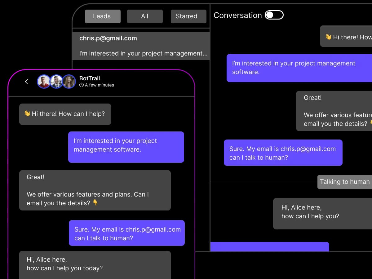 BotTrail human escalation feature